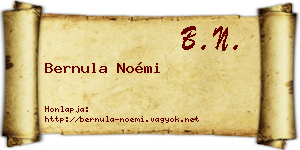 Bernula Noémi névjegykártya